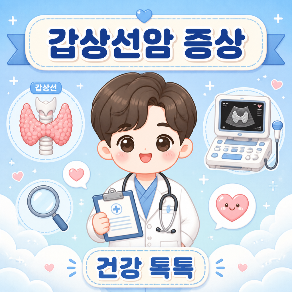 갑상선암증상 초기 신호 5가지와 진단 방법 안내 일러스트