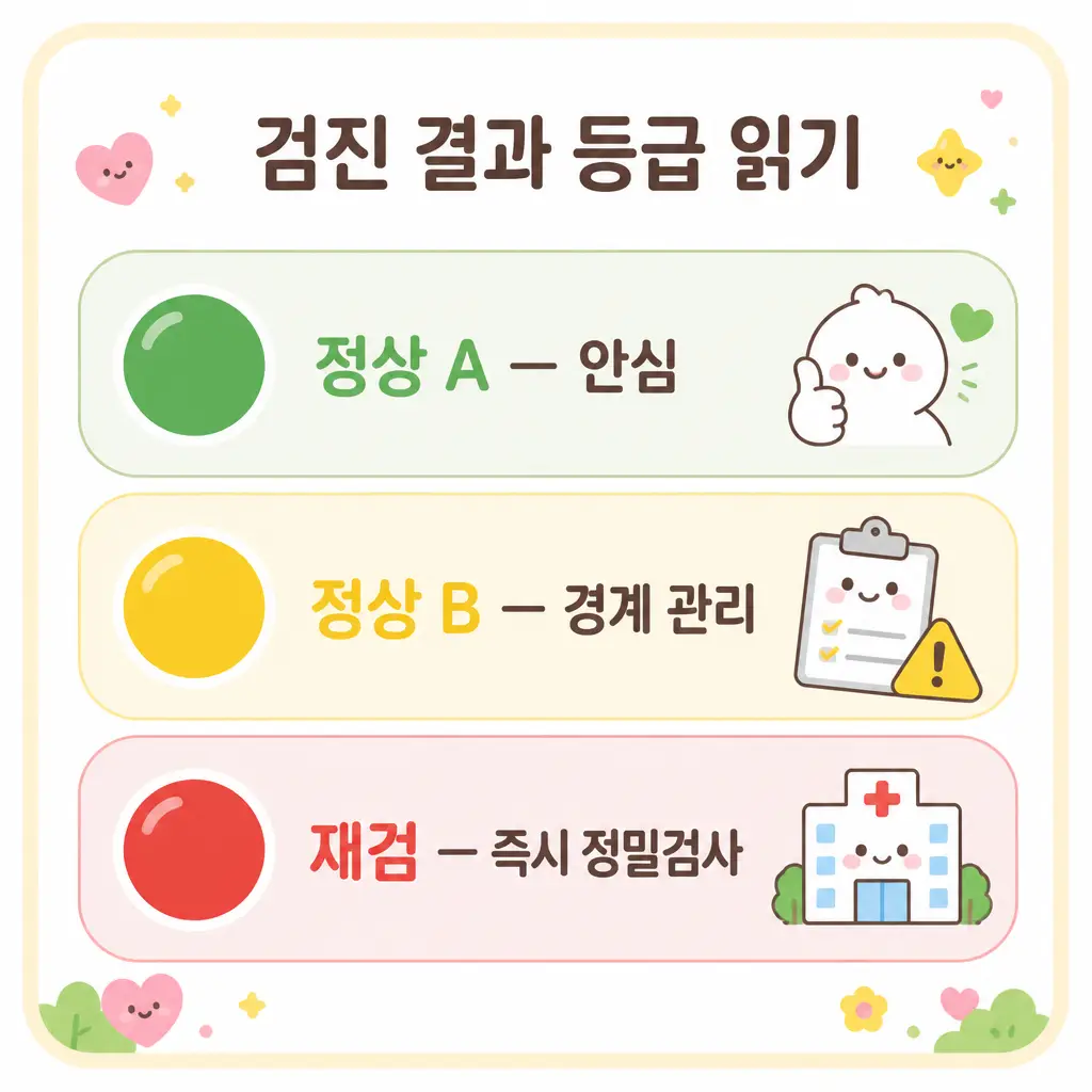 건강검진 결과 등급 정상 A 정상 B 재검 읽는 법