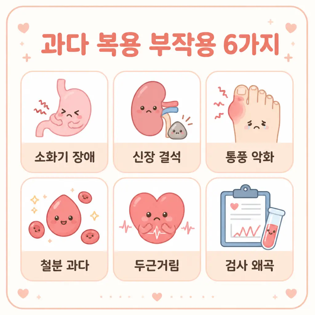 비타민C 과다 복용 부작용 비타민C 과다 복용 부작용 6가지 소화기 신장결석 통풍 철분
