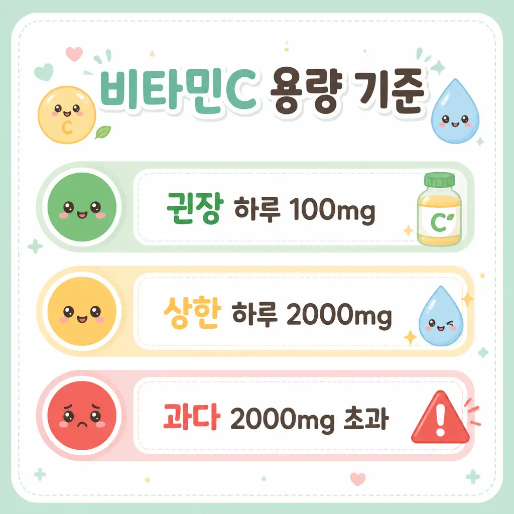 비타민C 용량 기준 비타민C 과다 복용 기준 권장 상한 용량
