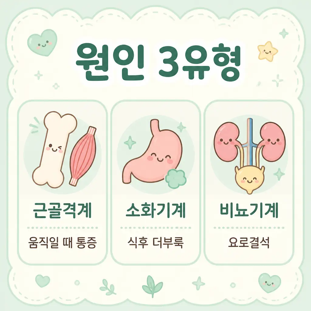오른쪽옆구리통증 원인 3유형 오른쪽옆구리통증 원인 3유형 근골격계 소화기계 비뇨기계