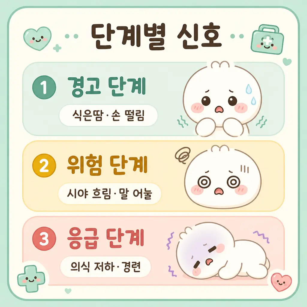 저혈당 증상 단계별 신호 저혈당 증상 단계별 신호 경고 위험 응급