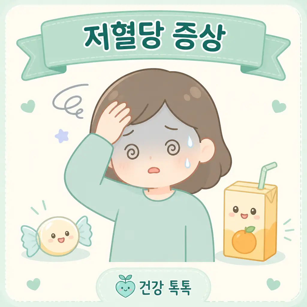 저혈당 증상으로 어지러움을 느끼는 모습