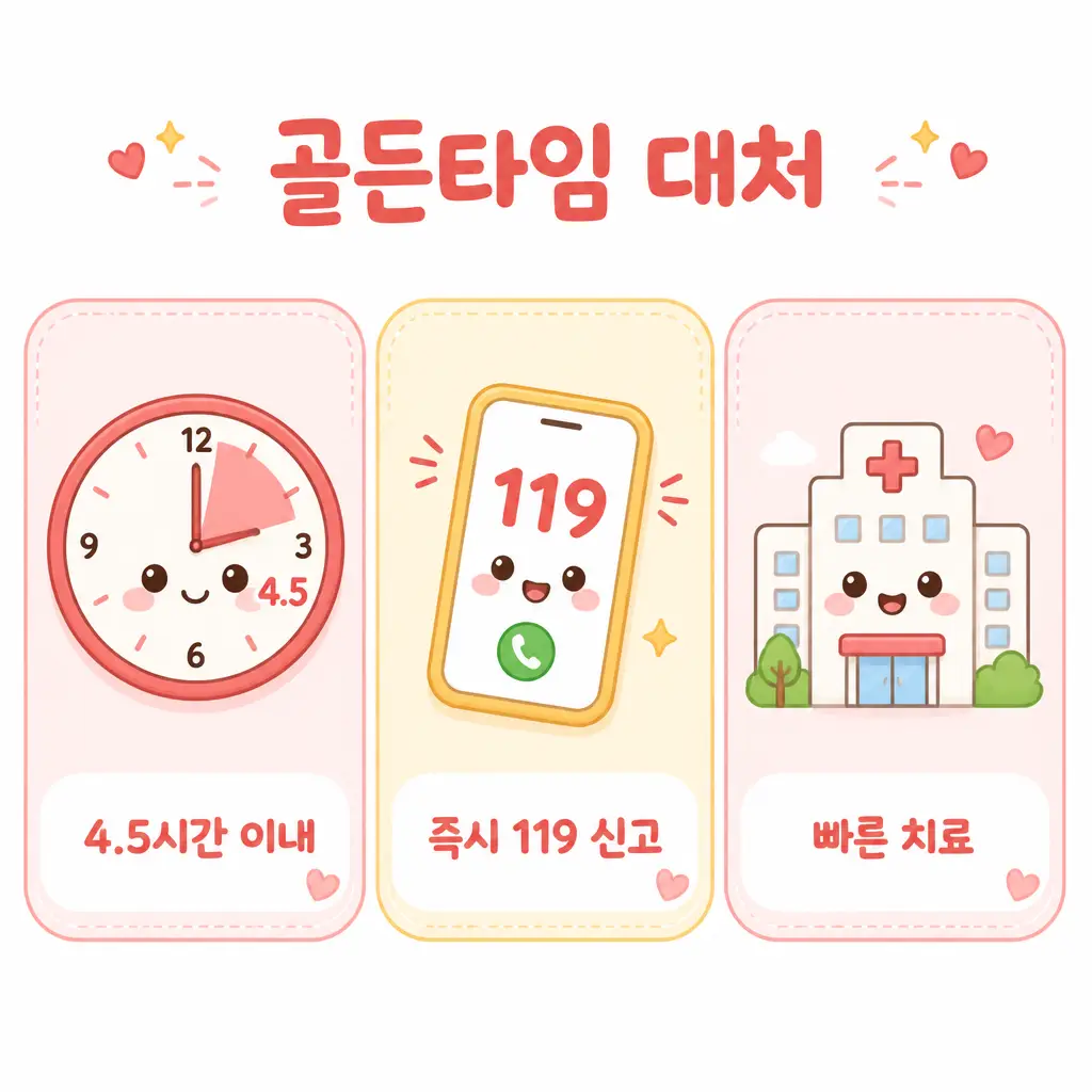 중풍증상 골든타임 대처 4.5시간 이내 즉시 119 신고 빠른 치료